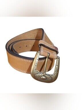 Levis Top Grain Leather Belt w/Brass Western Buckle